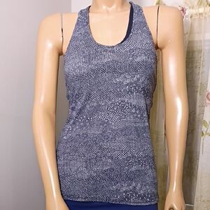 Lululemon Athletica Navy Patterned Tank‎ Top